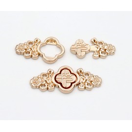 5pcs Vintage Flower Button with Gems DIY Sewing Materials for Clothes Skirts Bags Decoration (#8 Cherry Blossom)