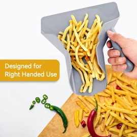 French Fries Shovel, Popcorn Scoop Chip Scoop Non-Slip Funnel Scoop Ice Scoop Fry Bagger Scooper Chip with Handles Multi-Function Utility Scoop for Ice Cubes Candy, 23.5 x 20.6cm