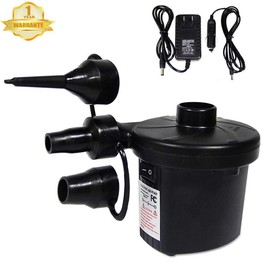 Portable Electric Air Pump Air Mattress Pump Hand Pump Quick-Fill Air Pump with 3 Nozzles Inflator/Deflator Pumps for Air Mattress Bed Pool Raft Toys Vacuum Bag