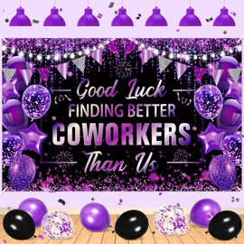 Black Purple Coworker Leaving Party Decorations Banner Going Away Party Decorations for Coworker Good Luck Finding Better Coworkers Than Us Banner Farewell Party Backdrop for Coworker Office Leaving Goodbye Party