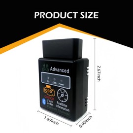 SLIMI Bluetooth OBD2 Diagnostic Scanner Tool, OBDII Wireless Reset Clear Code Reader, Bluetooth Full System Assistant Code Reader, Universal for Most Cars, SUVs, Trucks (Black)