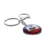 SandT Collection Haiti Round Glass Flag Keyring Keychain