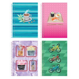 Roaring Spring Lifenotes Personal Books, 7"x5", 80 sheets, Assorted Designs/Color, 4/pack