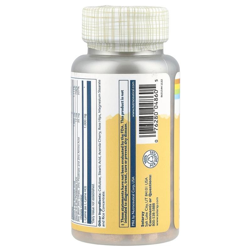Solaray L-Lysine, 90 Tablets