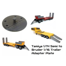 Speedway Tamiya 1/14 Scale Semi Truck Hitch Adapter Plate for 1/16 Scale Bruder Trailer