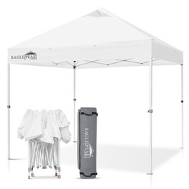 EAGLE PEAK 10' x 10' Commercial Canopy Tent Pop Up Instant Canopy Shelter with 100 Square Feet of Shade (White)