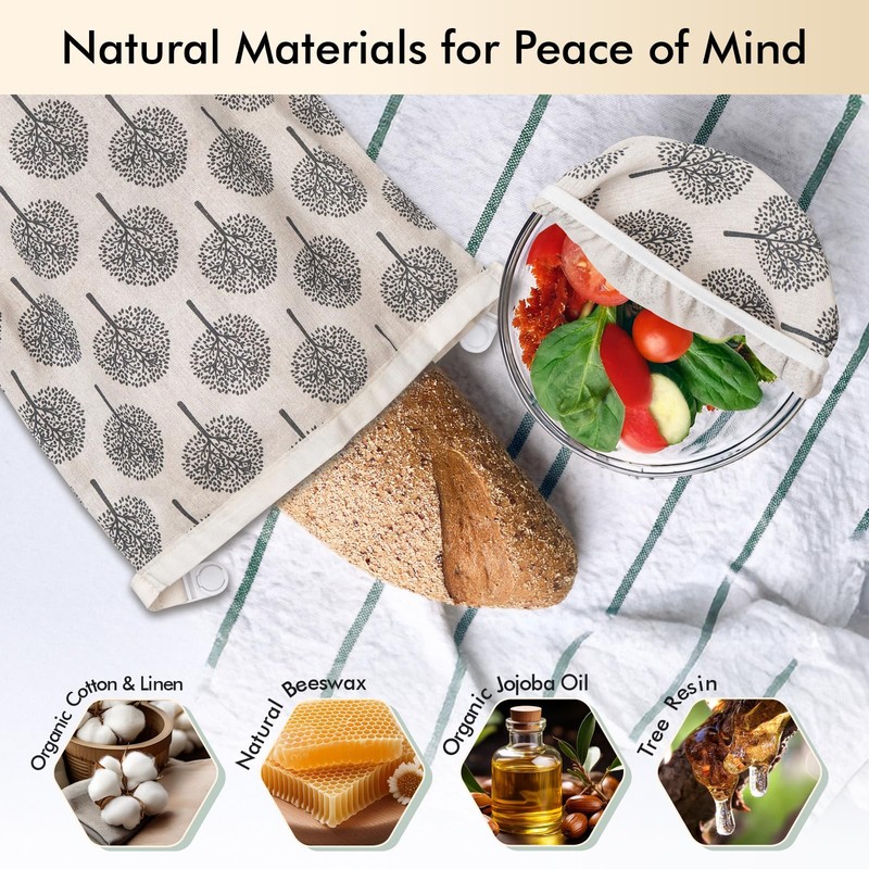 Sourdough Bread Bags & Proofing Bowl Covers, 2 Pack Reusable