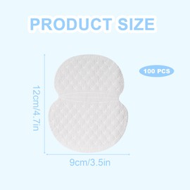 TUONYIS 100 Pcs (50 Pair) Disposable Underarm Pads, Ultra Thin Sweat Absorbing Pads Unisex, Sweat Pads, Underarm Sweat Pads for Men & Women, Armpit Sweat Pads, Antiperspirant Absorbent (100 Pcs)