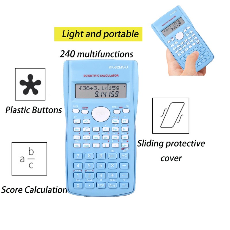 KK-82MS-D Portable Student Scientific Calculator with Two-line Display Function 240