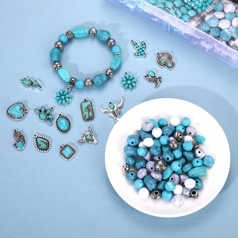 1800PCS+ Western Beads Charms for Jewelry Making Turquoise Clay Heishi