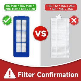 liveryde Liveryde Zubeho?r Kompatibel f1r Eufy RoboVac 11S Max, 15C Max, 30C Max, G10 G20 G30 Hybrid Staubsauger Ersatzteile Zubeh?rset, 6 Hepa-Filter, 6 Seitenbu?rsten