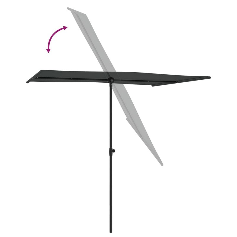 vidaXL Rectangular Outdoor Parasol with Aluminum Pole - Anthracite Fabric