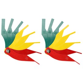 VKVXCLON 2 Pack Brake Lining Thickness Gauge, Automotive Brake Pad Measuring Tool 8-in-1 Brake Lining Gauge Set, Color Coded/SAE & Metric/Heavy Duty Brake Lining Measuring Tool