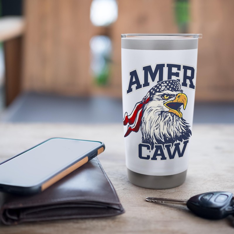 Trendy Ameri Caw American Biker Eagle Stainless Steel Insulated Tumbler