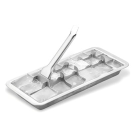 Guiyal Metal Ice Cube Trays, Stainless Steel Ice Cube Trays, 18-Slot Ice Cube Tray with Easy Release Handle, Detachable Ice Trays for Bars Kitchens Dishwasher, Stainless Steel Ice Cube，Silver (1)
