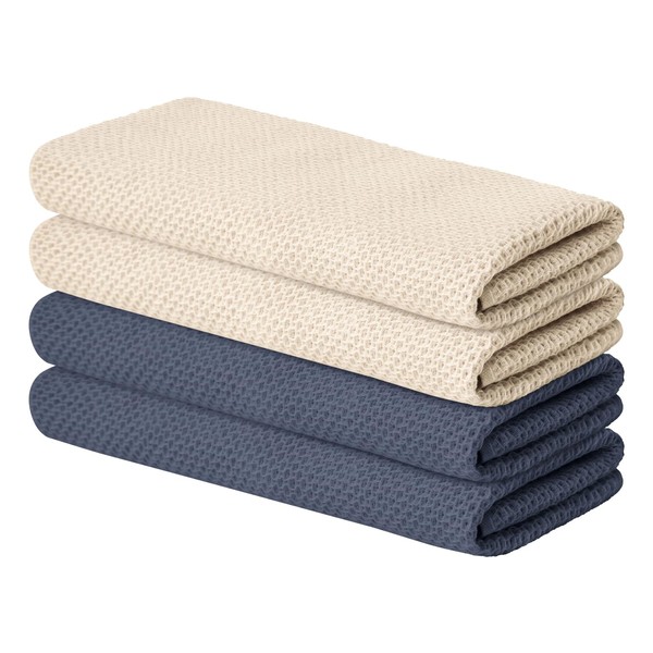 Artoid Mode 100% Cotton Beige Dark Grey Waffle Weave Kitchen