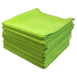 Shine Doctor Microfiber Towels 16" x 16" Green(Qty. 12) - Ultra Absorbent, Scratch & Lint Free(300 GSM)