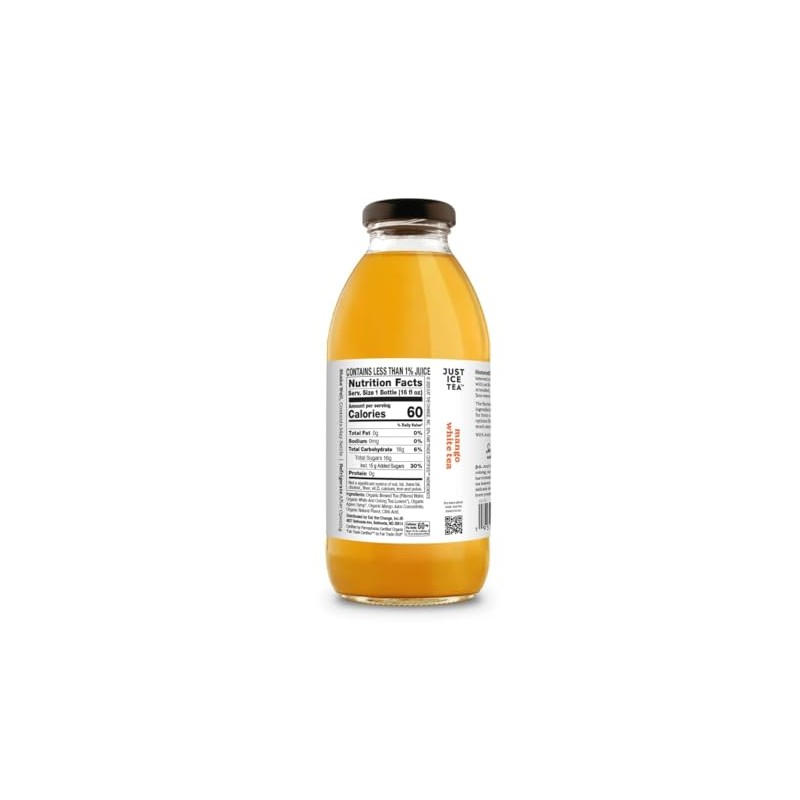 Just Ice Tea Organic Iced Tea, 16 Fl Oz Glass