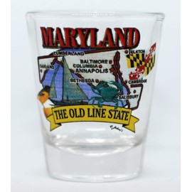 Maryland State Elements Map Shot Glass