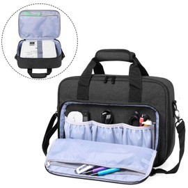 Luxja Projector Bag, Compatible with Epson and Other Manufacturers, Large Opening, Stores Together, Easy to Carry, Black