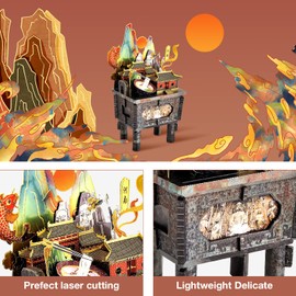 Microworld 3D Metal Puzzle, HeNan Province Metal Model Kits, Brain Tease Handcraft 3D Puzzles for Adults, DIY Chinese State Culture Ornaments Assembly Puzzles - 71 Pcs