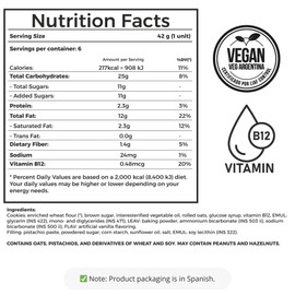 Vegan Sandwich Cookie Alfajor – Pistachio Cream Center, No Chocolate Coating | Gluten-Free, Plant-Based, No Palm Oil, B12 Fortified | Healthy Indulgence 18-Pack | Animal Kind