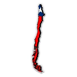 Chile Flag Country Map - 12" Vinyl Sticker Waterproof Decal