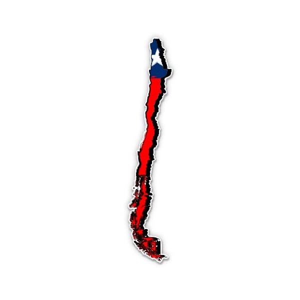 Chile Flag Country Map - 12" Vinyl Sticker Waterproof Decal