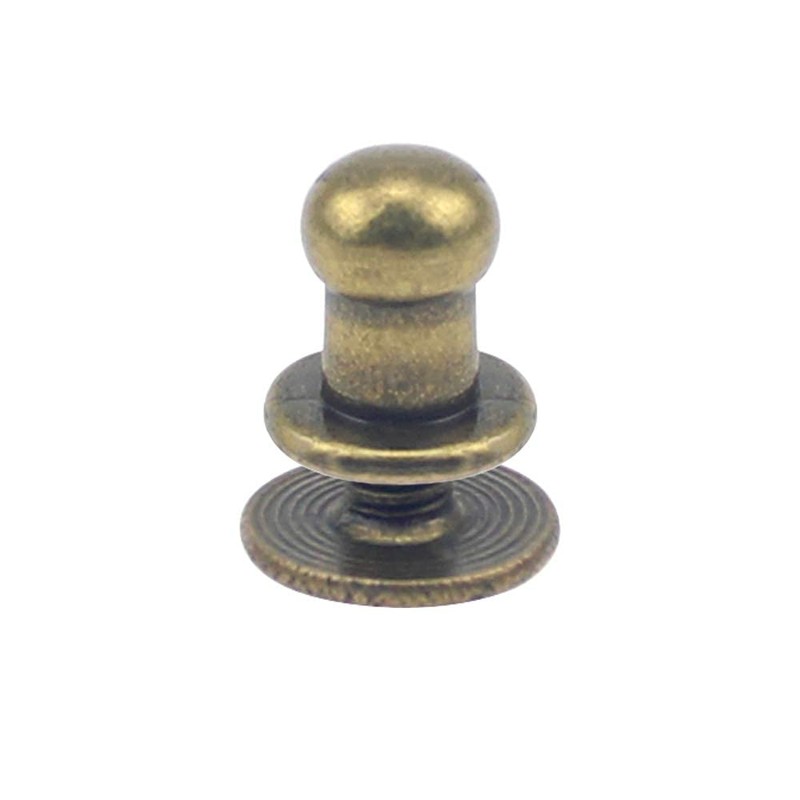 SRunDe 60 Sets 5mm Solid Brass Round Head Stud Screw