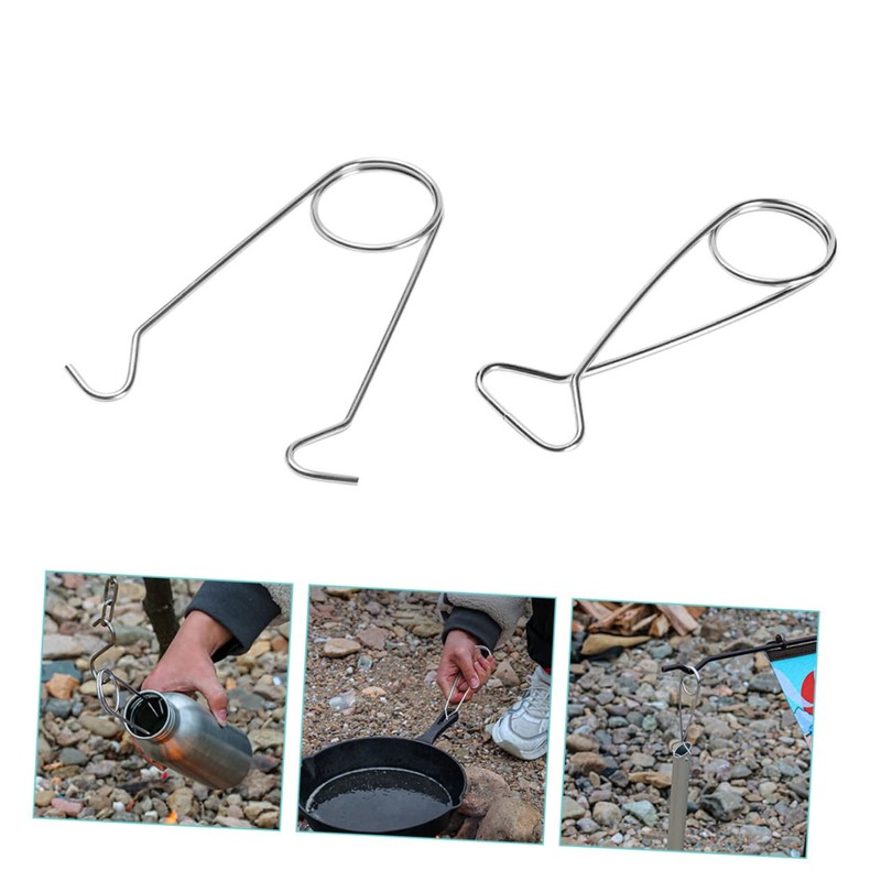 Kisangel 2sets Fish Mouth Spreaders Bottle Hanger Stainless Steel Camping