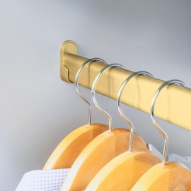 Custom cut to size (12-92 inches) oval closet rod with choice of end support (Matte Brass)