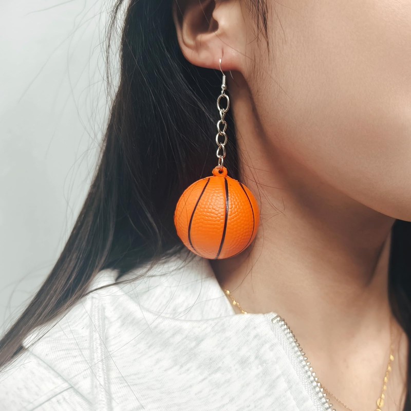 Ymimanchil Basketball Earrings Basketball Dangle Earrings Basketball Jewelry for Women