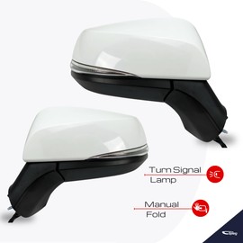 Spieg TO1320384 TO1320388 Pair Side Mirror Set for 2019-2024 Toyota Rav4 | Pair Side View Mirror Assembly Power Adj Heated Blind Spot Monitor Turn Signal Light | Paint to Match White 8 Pins