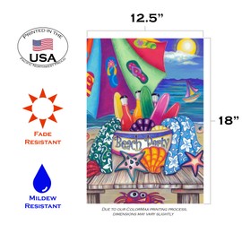 Toland Home Garden 112569 Beach Party 12.5 x 18 Inch Decorative, Garden Flag (12.5" x 18")