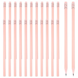 PATIKIL Runde Bleistifte, 24 Stück Dreieckige HB Graphit Holzbleistifte mit Radiergummi für Klassenzimmer Büro Schreiben Zeichnen Zubehör, Pink