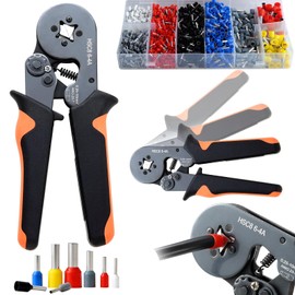 Goldeluxe Crimping Tool Set, Crimping Pliers with 1250-Piece Wire End Ferrules Set, Wire End Ferrules Pliers for 0.25-10 mm² (AWG 23-7) Cable, Crimping Pliers for Electrical Installation