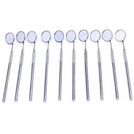 PC 10 Pieces Dental Mirror # 4 with Stainless Steel Handle