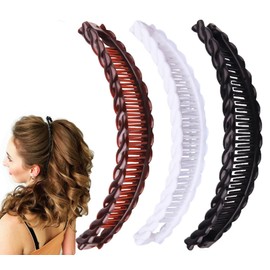 Banana Clip 3Pcs Banana Clips for Women Hair, Volumizing Claw Clips for Styling Accessories, Thick Thin Curly Lady Ponytail Bun Holder Jaw Clamp Retro Accessory Set for Women Girls
