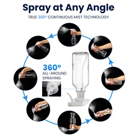 360° Glass Spray Bottles, Adjustable Nozzle, 16.9 oz, Clear