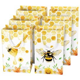 WERNNSAI Honey Bee Party Gift Bags - 16 PCS Bumble Bee Birthday Party Supplies Bee Party Goodie Candy Treats Bags for Baby Shower Supplies Boys Girls Birthday
