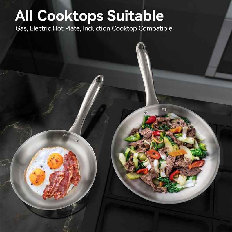 Duxtop Whole-Clad Tri-Ply Stainless Steel Induction Cookware Set, 9PC Kitchen