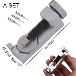 DHinkyoung Height-Adjustable Watch Link Removal Kit, Watch Link Removal Adjustment Tool with 3 Extra Pins, Aluminum Alloy Spring Bar Remover Portable Watch Link Remover for Watch Strap Pins (Silver)