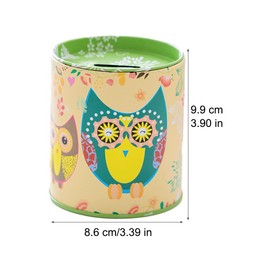 Piggy Bank, Reusable Kids Piggy Bank Tinplate Owl Money Coin Cash Saving Box Desk Decor Storage Box for Boys and Girls