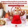 SdeNow Interactive Musical Santa Hat with Swinging Reindeer Antlers Electric