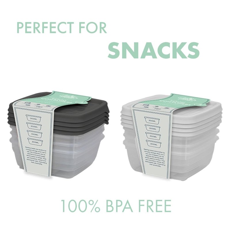 4 Pack 300ML Small Food Containers with Lids Set -