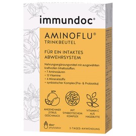 immundoc AMINOFLU Drinking Granules for Daily Wellbeing, 3 Bags, Dietary Supplement with Amino Acids, Vitamins and Minerals