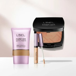 Kit L'bel: Base Forever Matte 48h Y Corrector Avellana + Polvo Compacto Hydra 36h Avellana