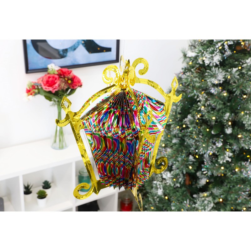 Christmas Concepts® 3D Multi Coloured Foil Christmas Lantern - Traditional