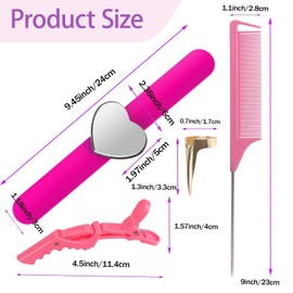 Zorliton Juego De 23 Herramientas Para Separar El Cabello, Pinzas Magnéticas Para La Muñeca Para Trenzar, Pinzas Para Seccionar, Peines De Cola De Rata Y Anillos Para Separar El Cabello.