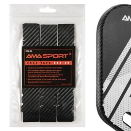 AMA SPORT - Cinta protectora de borde de remo de pickleball, paquete de 3 cintas de protección de borde de textura 3K, 23 mm de ancho, se adapta perfectamente al borde curvado sin arrugas (negro)